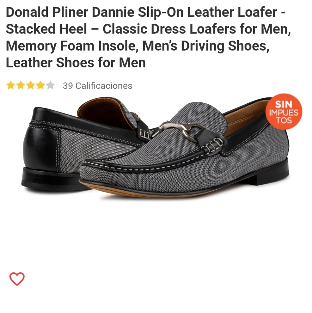 Donald Pliner Dannie Slipon Leathe Loafers Gray Stacked Heel Sz8 NWT